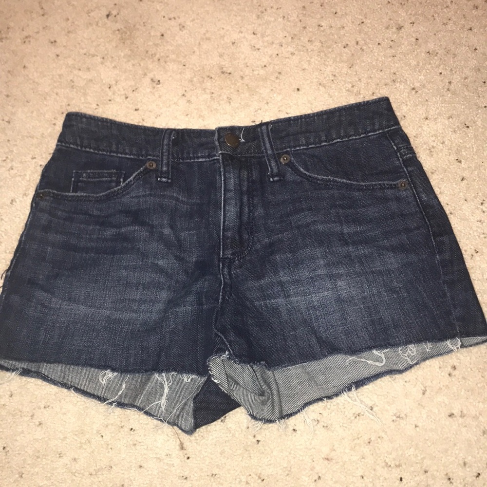 Dark wash denim shorts